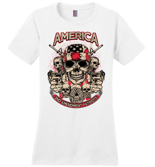 2nd Amendment Patriots - Pro Gun Women's Apparel - White Tshirt