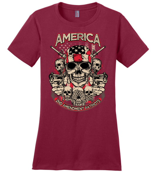 2nd Amendment Patriots - Pro Gun Women's Apparel - Sangria Tshirt
