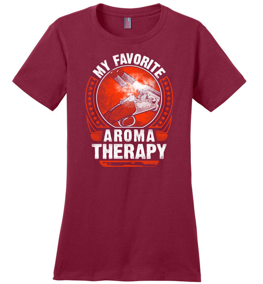 My Favorite Aroma Therapy - Pro Gun Women's Tshirt - Sangria