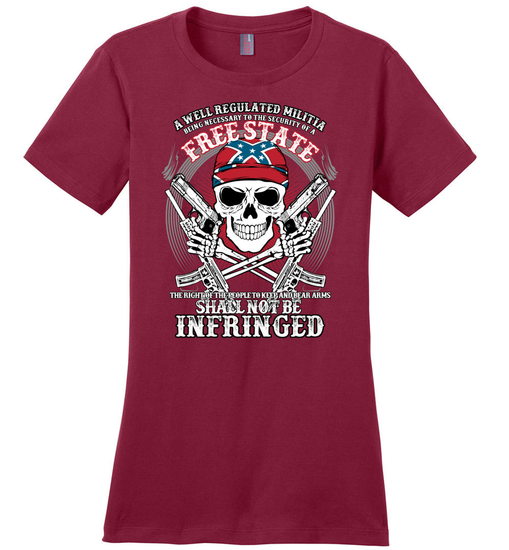 The right of the people to keep and bear arms shall not be infringed - Ladies 2nd Amendment Tee - Red