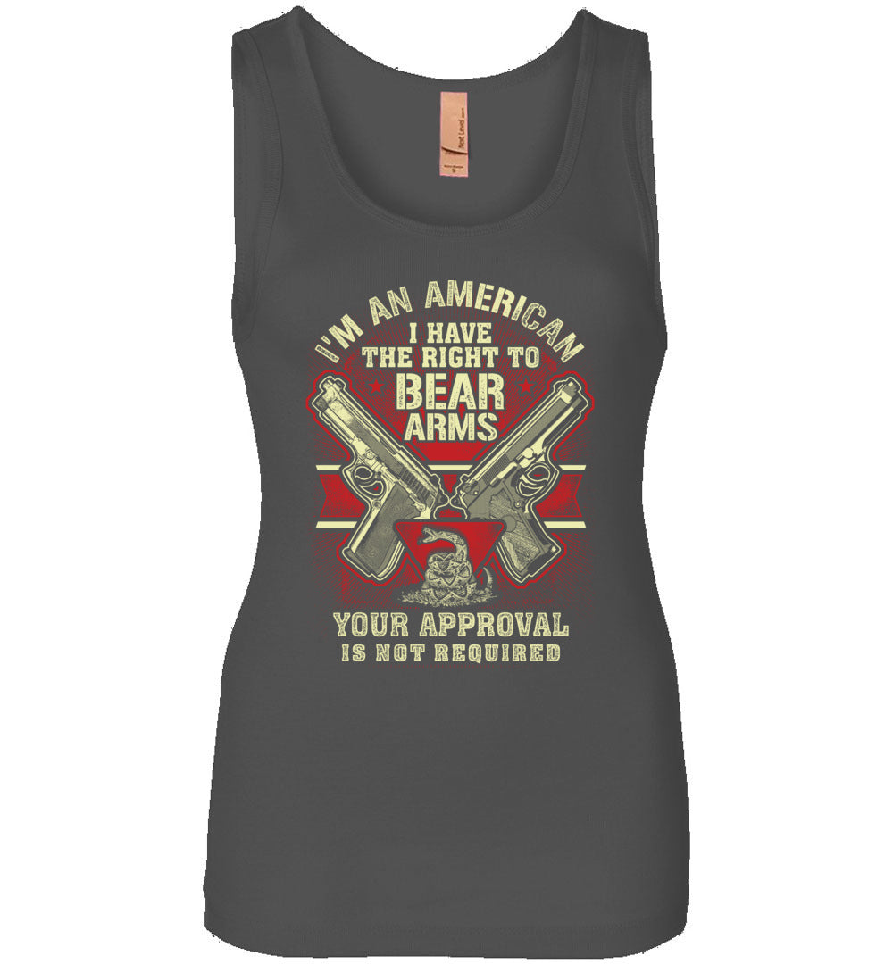 I'm an American, I Have The Right To Bear Arms - 2nd Amendment Women's Tank Top - Dark Grey