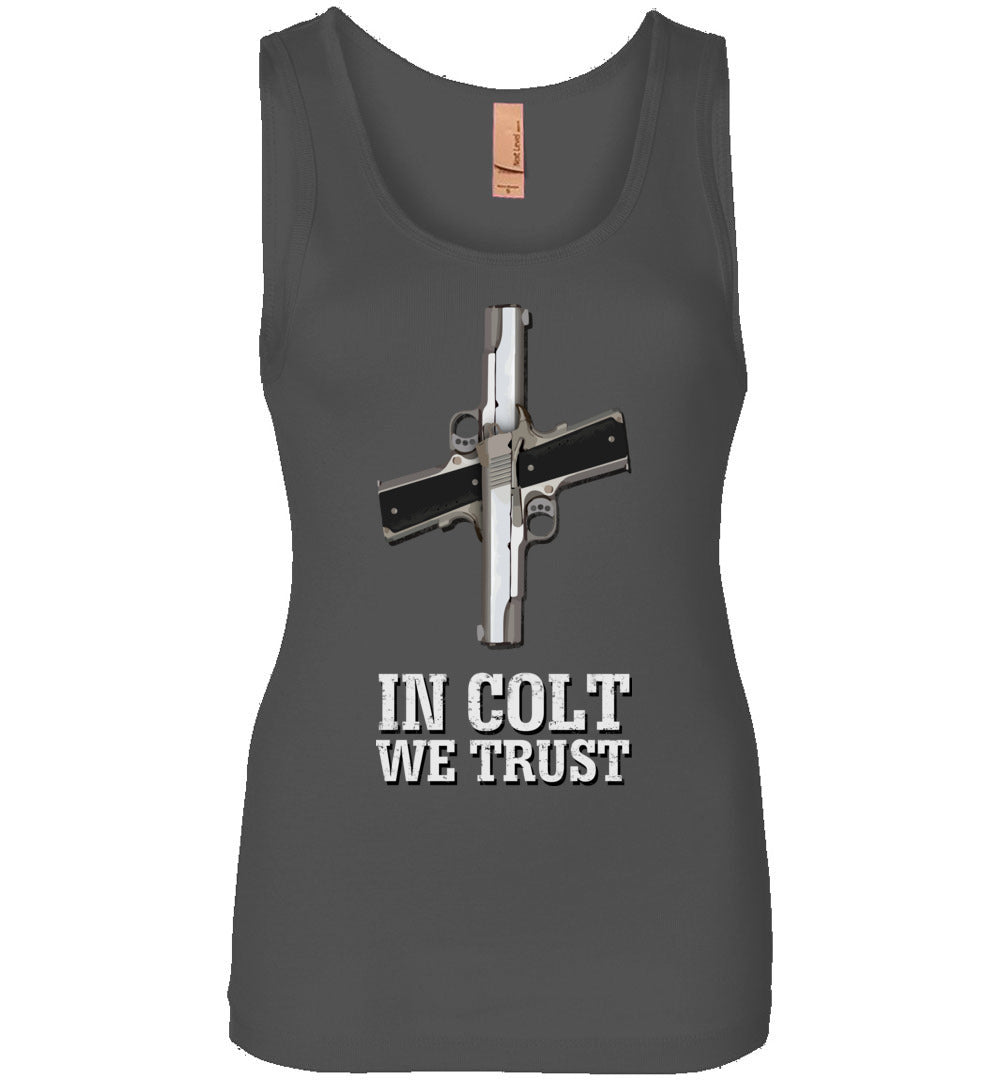 In Colt We Trust - Women's Pro Gun Clothing - Dark Grey Tank Top