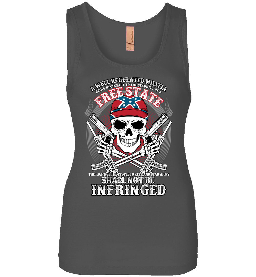The right of the people to keep and bear arms shall not be infringed - Ladies 2nd Amendment Tank Top - Charcoal