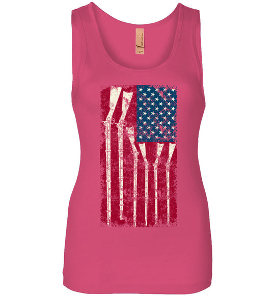 American Flag with Guns - 2nd Amendment Women's Tank Top - Pink