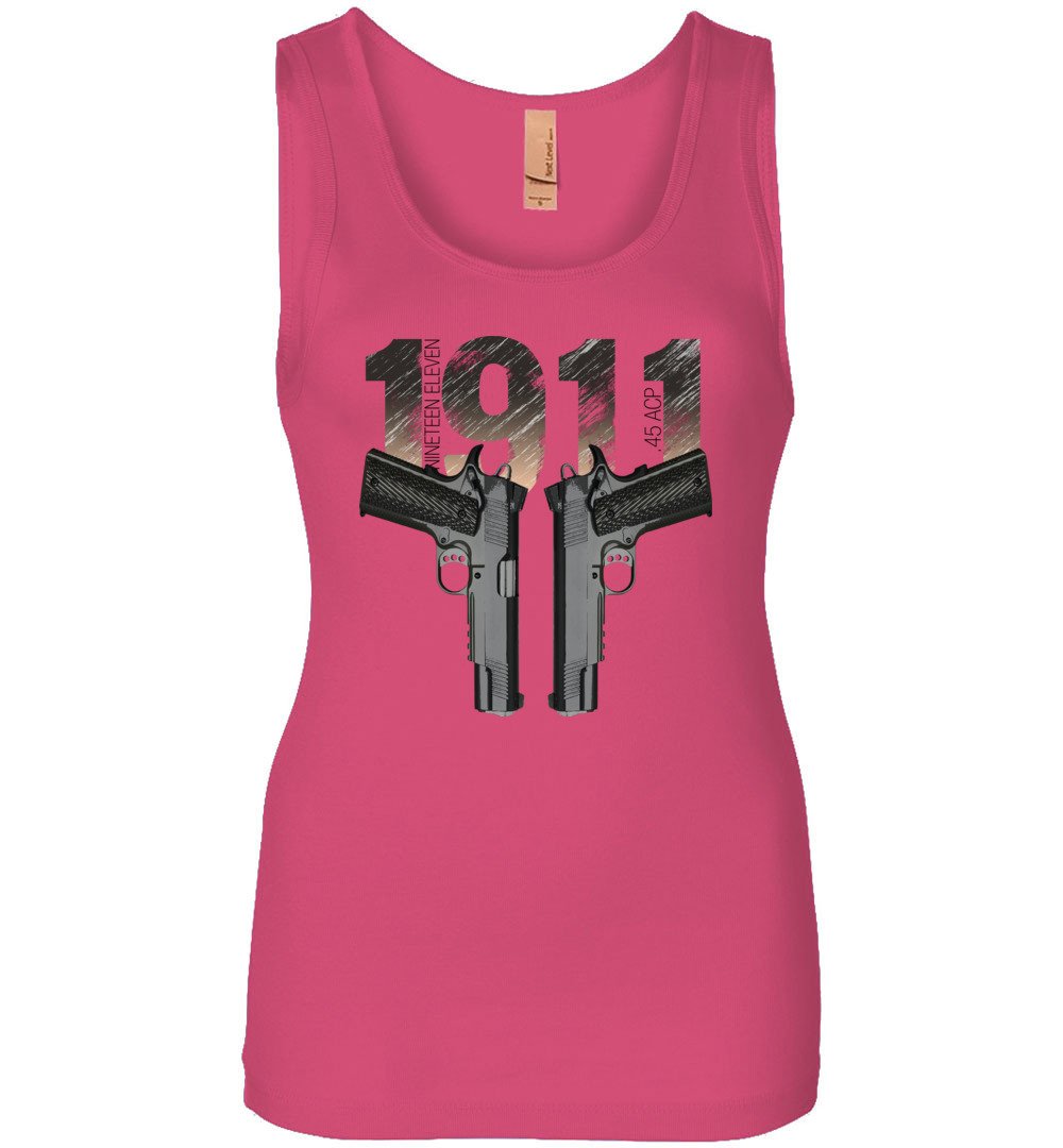 Colt 1911 Handgun - 2nd Amendment Women's Tee - Hot Pink