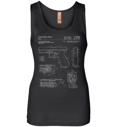 Glock Handgun Patent Pro Gun Women's Tank Top - Black