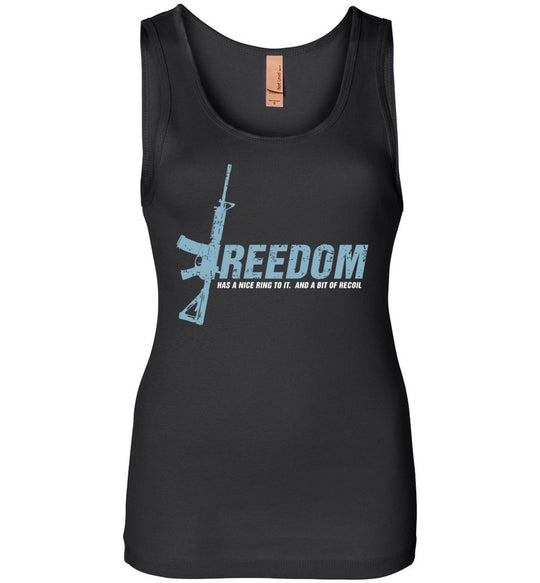 Freedom Has a Nice Ring to It. And a Bit of Recoil - Women's Pro Gun Clothing - Black Top Tank