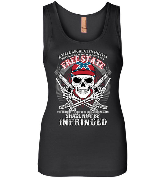 The right of the people to keep and bear arms shall not be infringed - Ladies 2nd Amendment Tank Top - Black