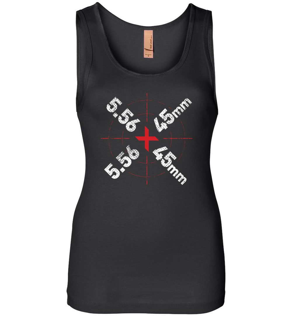 5.56 x 45mm Caliber Ammo AR-15 Shooting Gun Women's Tank Top - Black