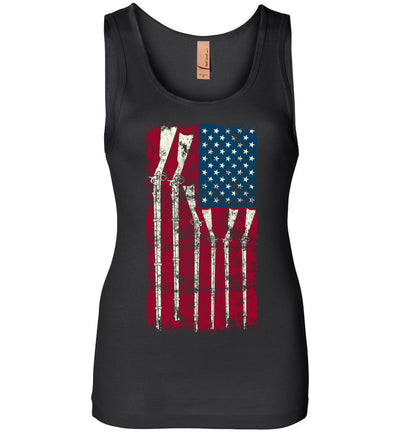 American Flag with Guns - 2nd Amendment Women's Tank Top - Black