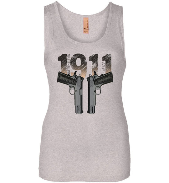 Colt 1911 Handgun - 2nd Amendment Women's Tee - Light Heather Grey