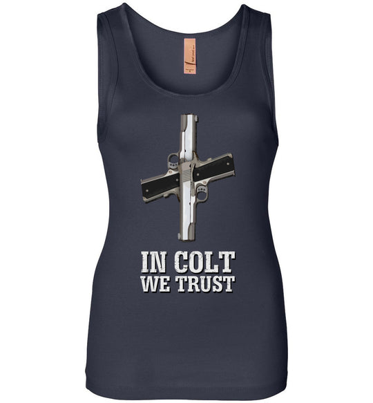 In Colt We Trust - Women's Pro Gun Clothing - Navy Tank Top