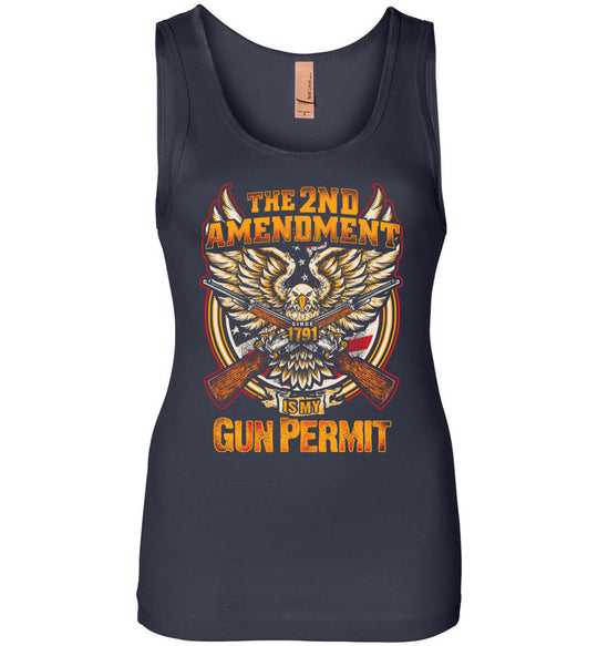 The 2nd Amendment is My Gun Permit - Women's Tank Top - Navy