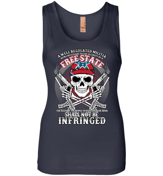 The right of the people to keep and bear arms shall not be infringed - Ladies 2nd Amendment Tank Top - Navy