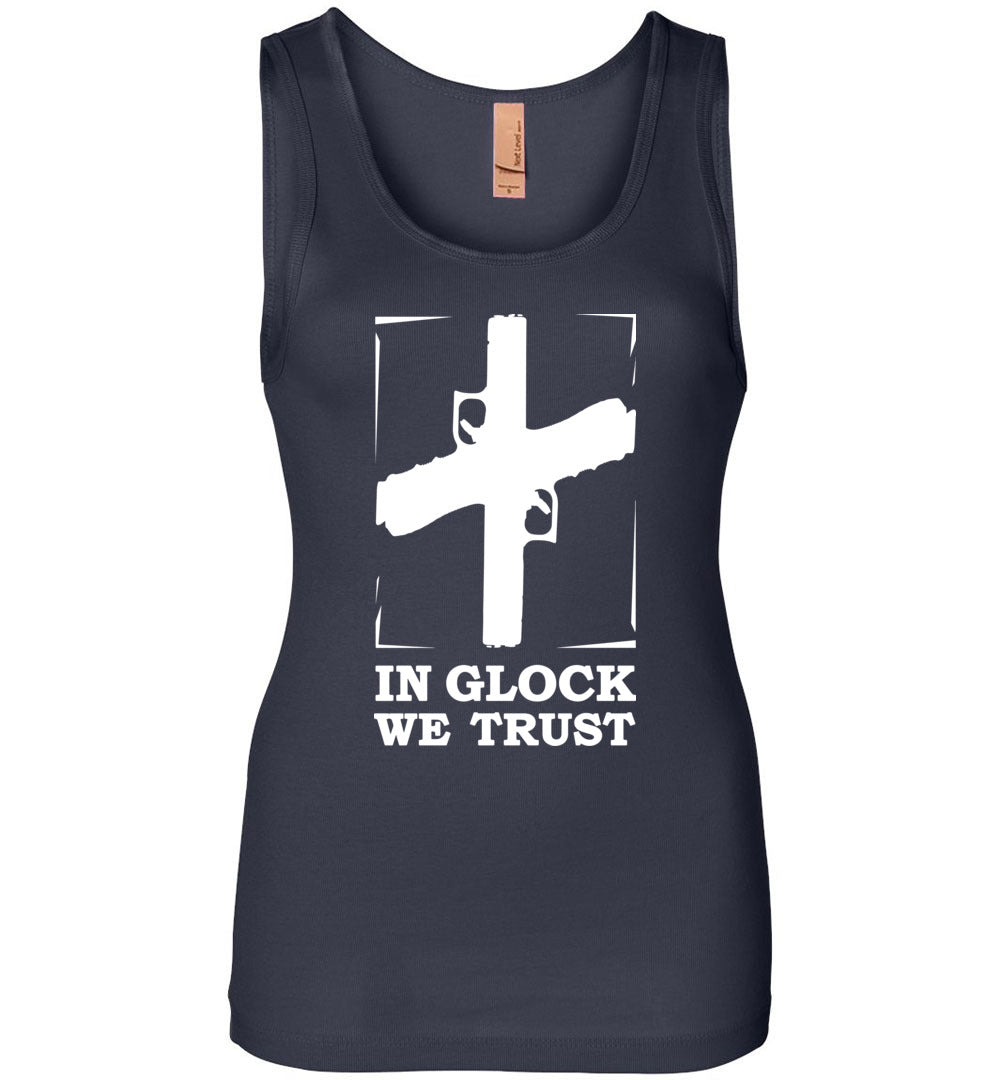 In Glock We Trust - Pro Gun Women's Tank Top - Navy