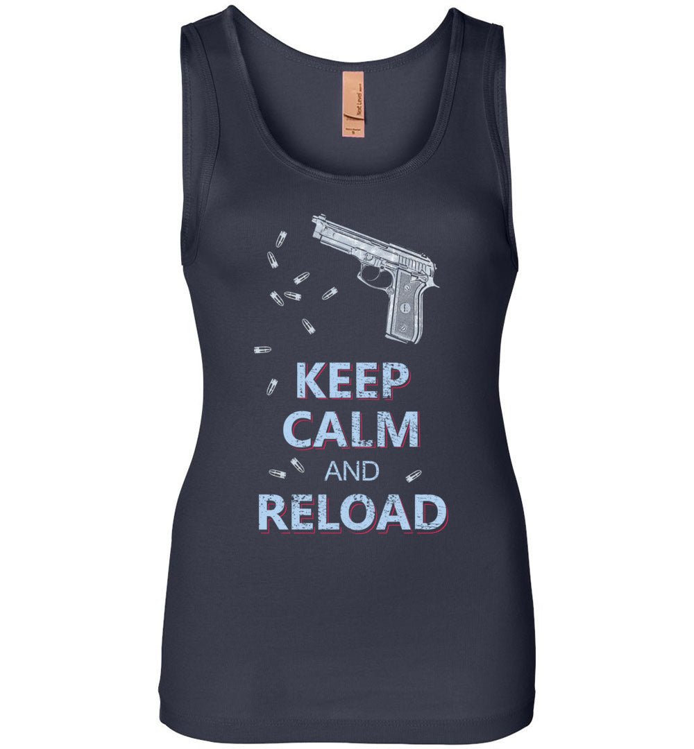 Keep Calm and Reload - Pro Gun Women's Tank Top - Navy