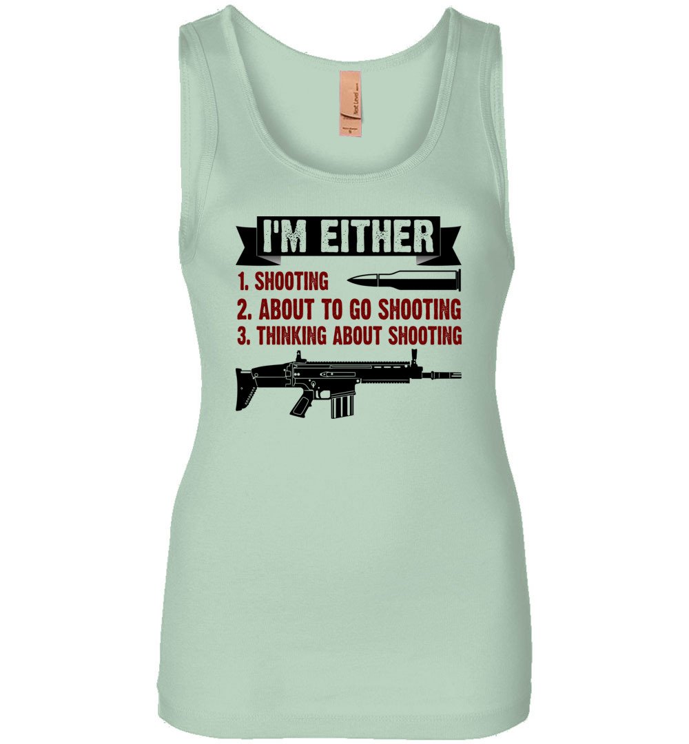 I'm Either Shooting, About to Go Shooting, Thinking About Shooting - Women's Pro Gun Apparel - Mint Tank Top