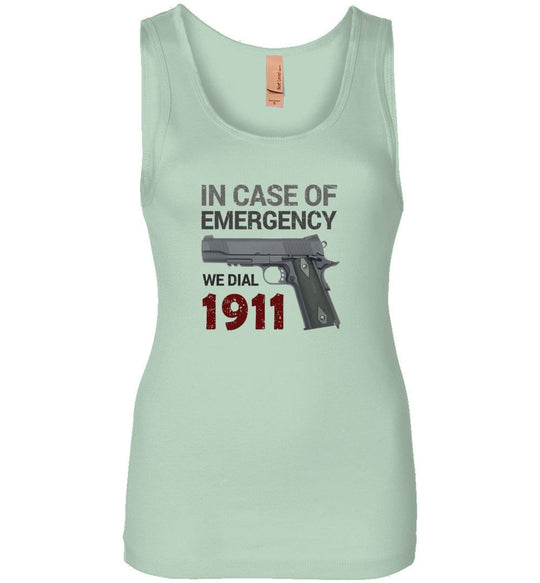 In Case of Emergency We Dial 1911 Pro Gun Women's Tank Top - Mint