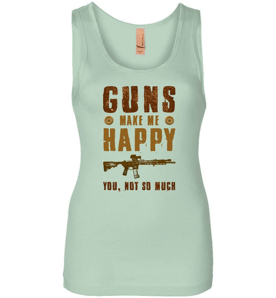 Guns Make Me Happy You, Not So Much - Women's Pro Gun Apparel - Mint Tank Top