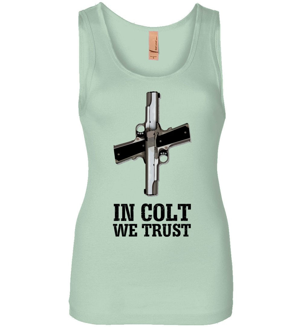 In Colt We Trust - Women's Pro Gun Clothing - Mint Tank Top