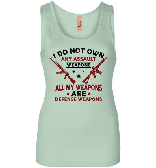 I Do Not Own Any Assault Weapons - 2nd Amendment Ladies Tank Top - Mint