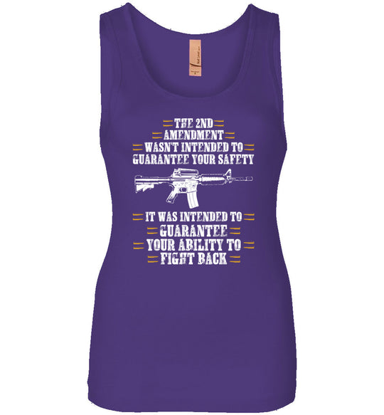 The 2nd Amendment wasn't intended to guarantee your safety - Pro Gun Women's Apparel - Purple Tank Top