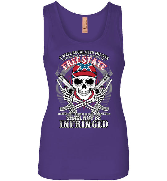 The right of the people to keep and bear arms shall not be infringed - Ladies 2nd Amendment Tank Top - Purple