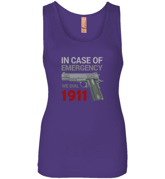 In Case of Emergency We Dial 1911 Pro Gun Women's Tank Top - Purple