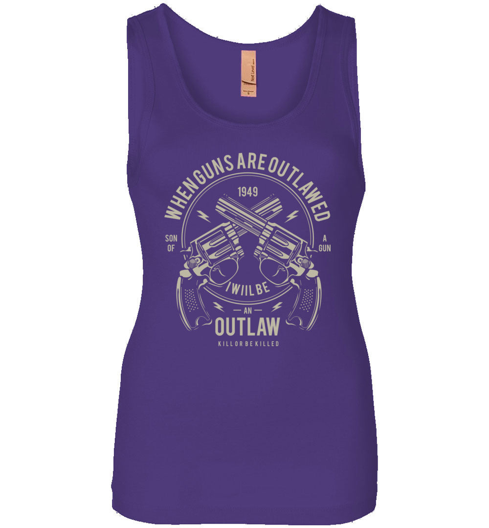 When Guns Are Outlawed, I Will Be an Outlaw - Pro Gun Women's Tank Top - Purple