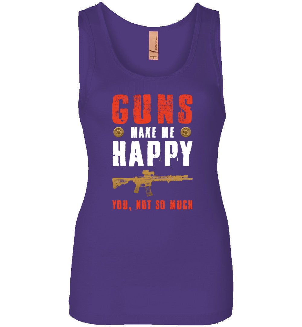 Guns Make Me Happy You, Not So Much - Women's Pro Gun Apparel - Purple Tank Top