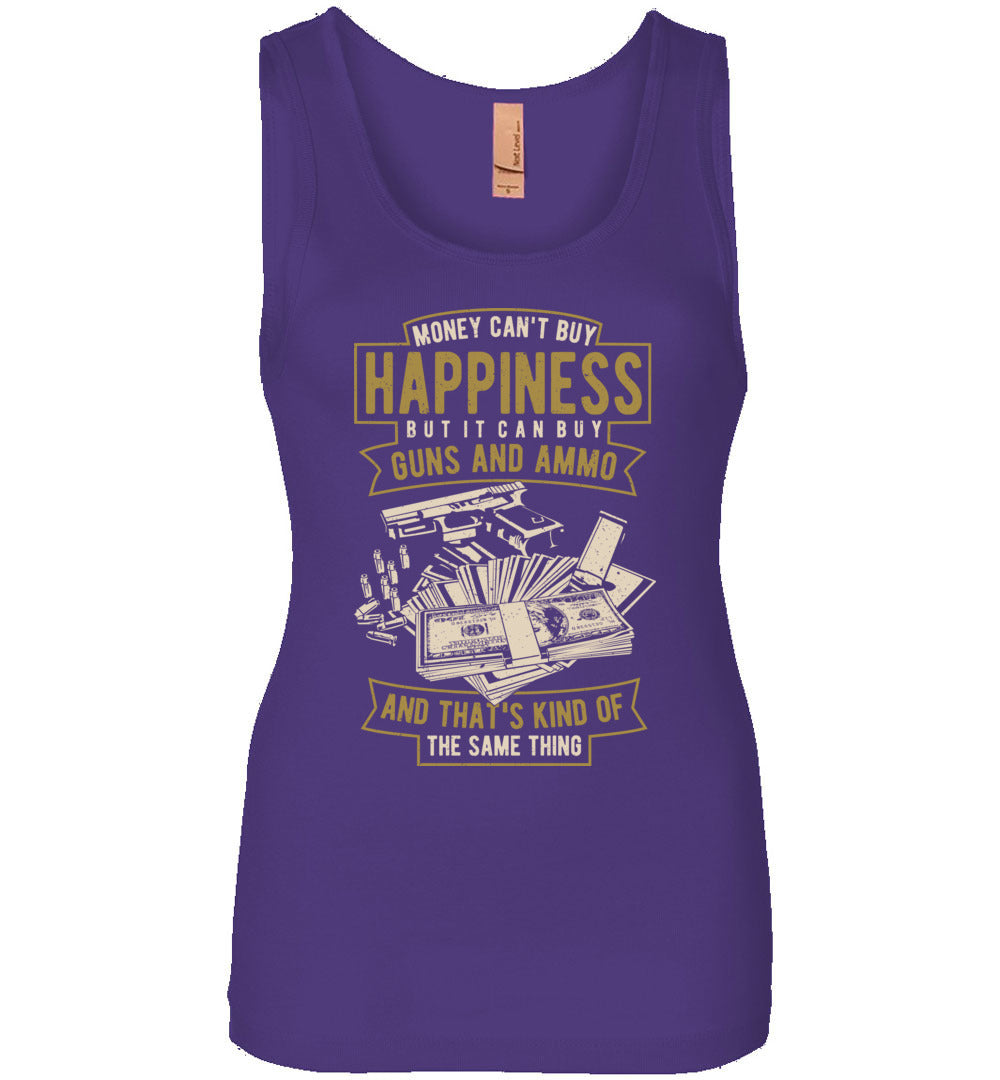 Money Can't Buy Happiness But It Can Buy Guns and Ammo - Women's Tank Top - Purple