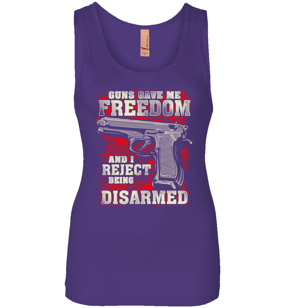 Gun Gave Me Freedom and I Reject Being Disarmed - Women's Apparel - Purple Tank Top