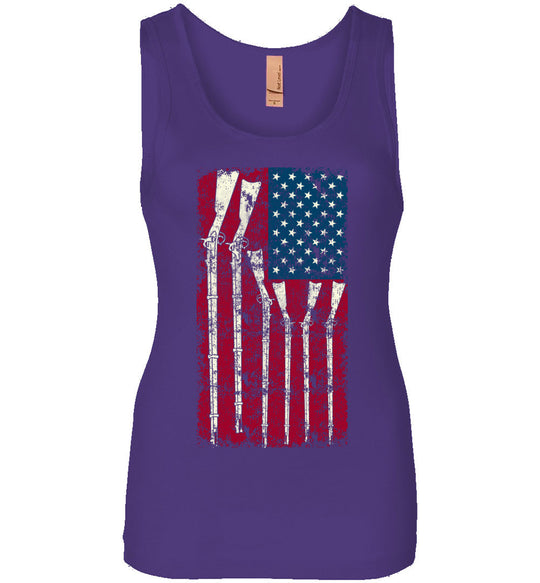 American Flag with Guns - 2nd Amendment Women's Tank Top - Purple