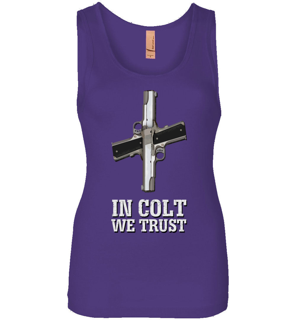 In Colt We Trust - Women's Pro Gun Clothing - Purple Tank Top