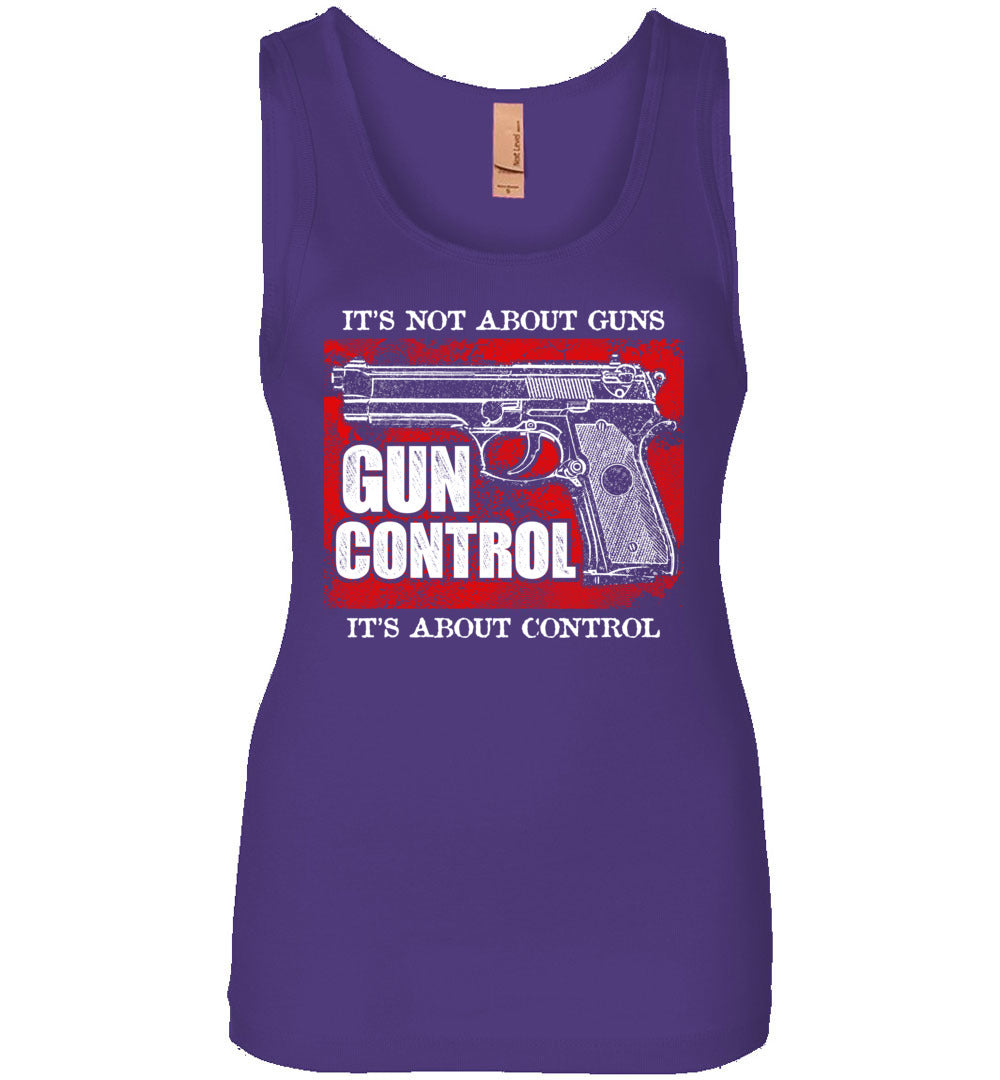 Gun Control. It's Not About Guns, It's About Control - Pro Gun Women's Tank Top - Purple