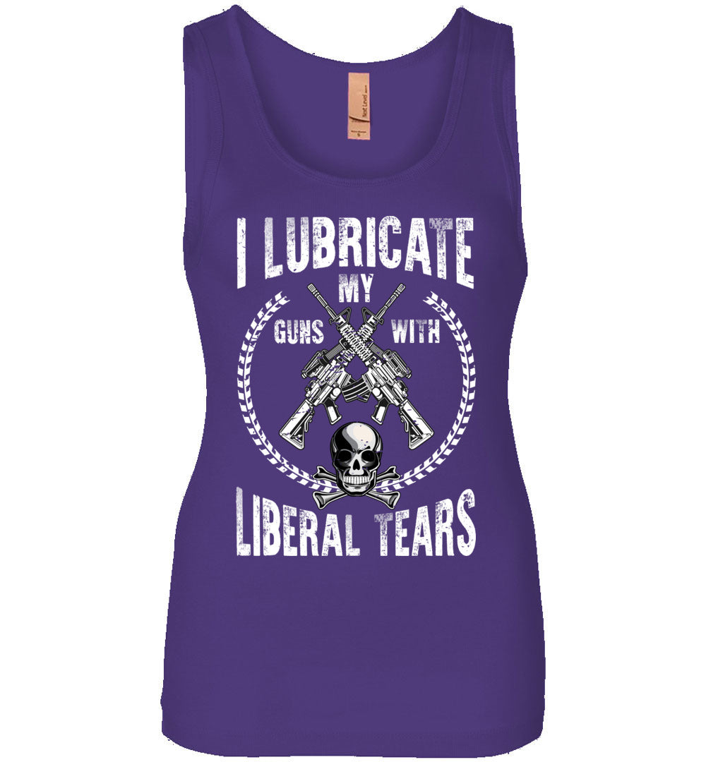 I Lubricate My Guns With Liberal Tears - Pro Gun Women's Apparel - Purple Tank Top