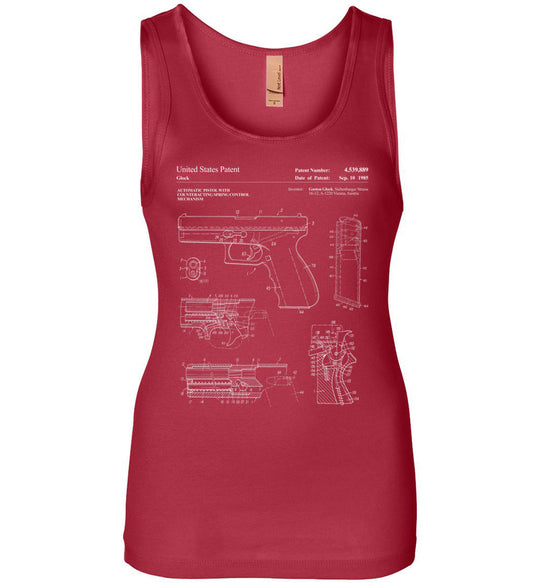 Glock Handgun Patent Pro Gun Women's Tank Top - Red