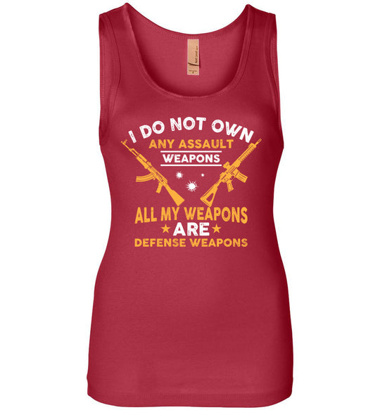 I Do Not Own Any Assault Weapons - 2nd Amendment Ladies Tank Top - Red