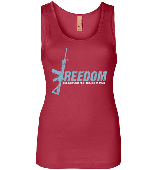 Freedom Has a Nice Ring to It. And a Bit of Recoil - Women's Pro Gun Clothing - Red Top Tank