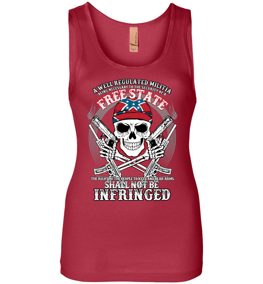 The right of the people to keep and bear arms shall not be infringed - Ladies 2nd Amendment Tank Top - Red
