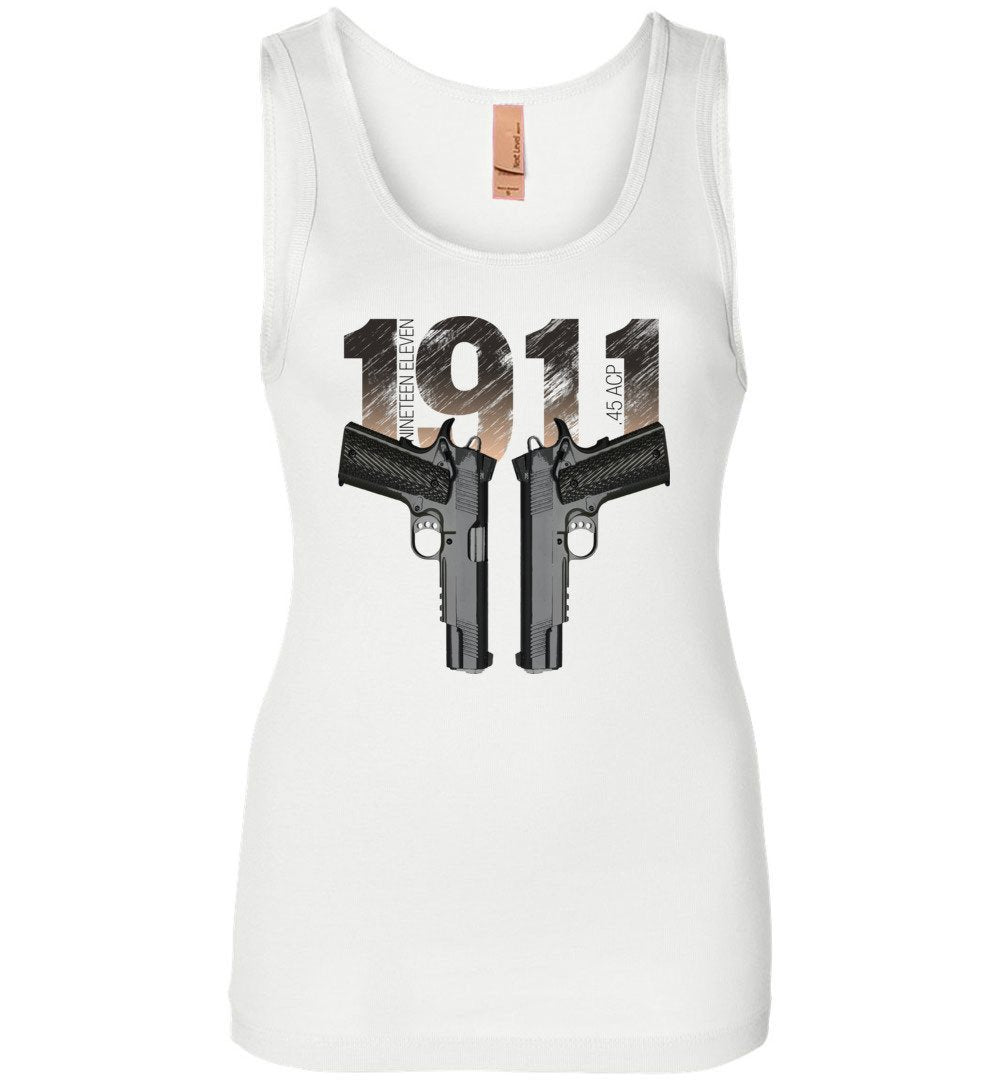 Colt 1911 Handgun - 2nd Amendment Women's Tee - White