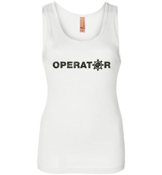 AR-15 Bolt Face Operator - Women's Pro Gun Tank Top - White