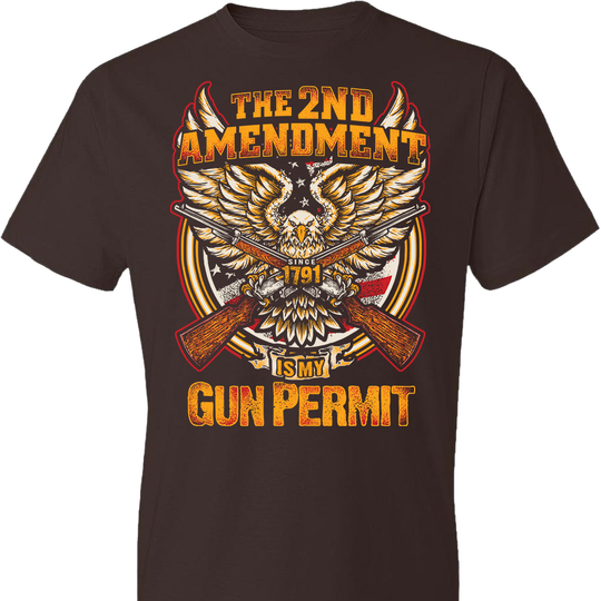 The 2nd Amendment is My Gun Permit - Men's T Shirts - Dark Chocolate