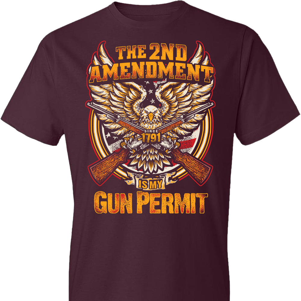 The 2nd Amendment is My Gun Permit - Men's T Shirts - Maroon