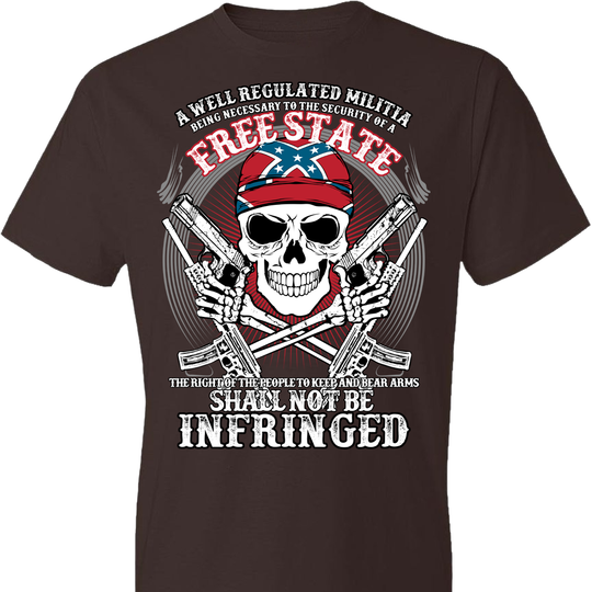 The right of the people to keep and bear arms shall not be infringed - Men's 2nd Amendment Tee - Dark Brown