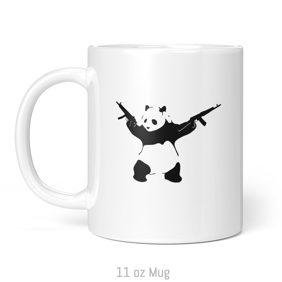 Banksy Style Panda with Guns Mug