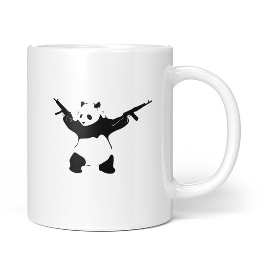 Banksy Style Panda with Guns Mug