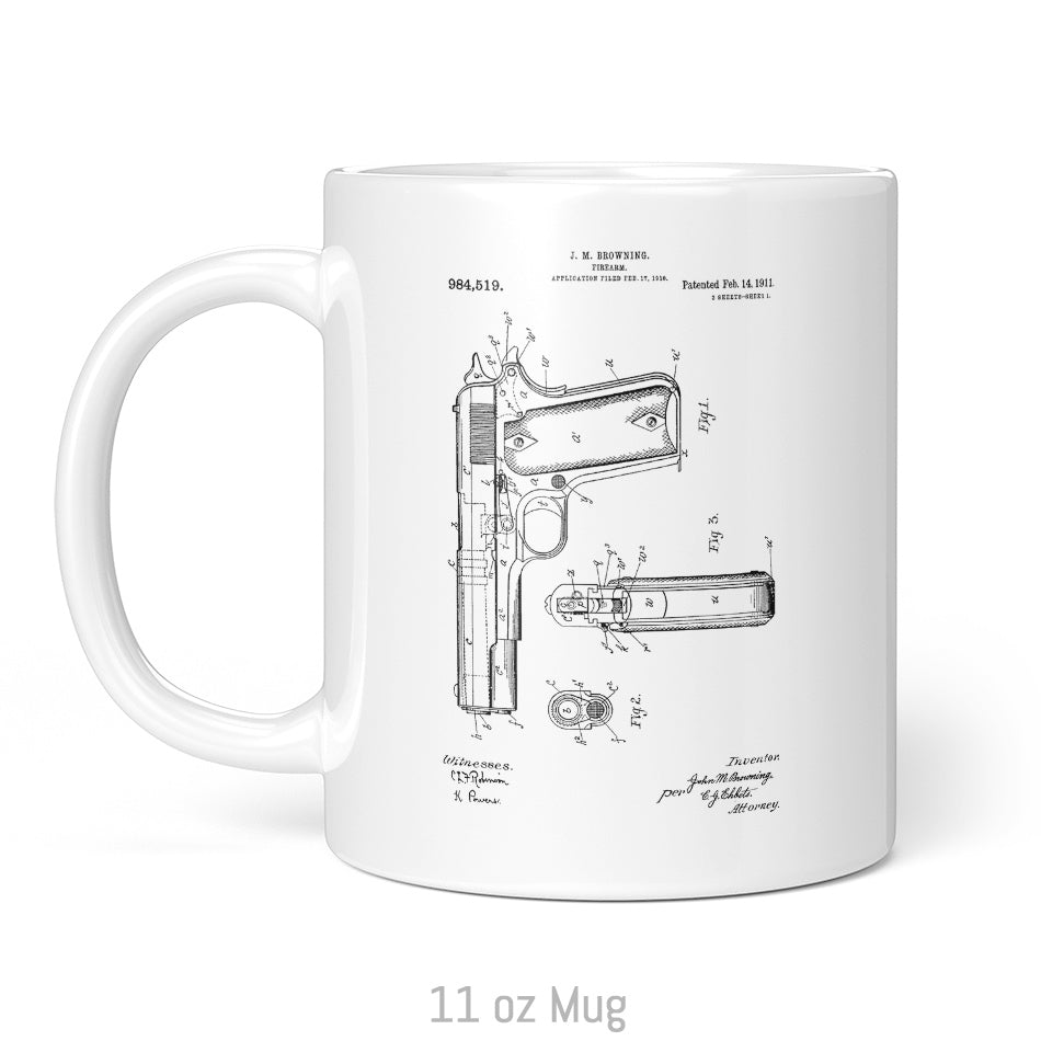 Colt 1911 Handgun Patent Mug