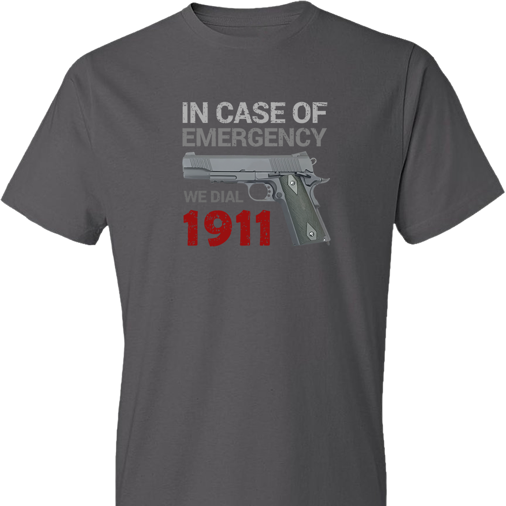 In Case of Emergency We Dial 1911 Pro Gun Men's T-Shirt - Charcoal