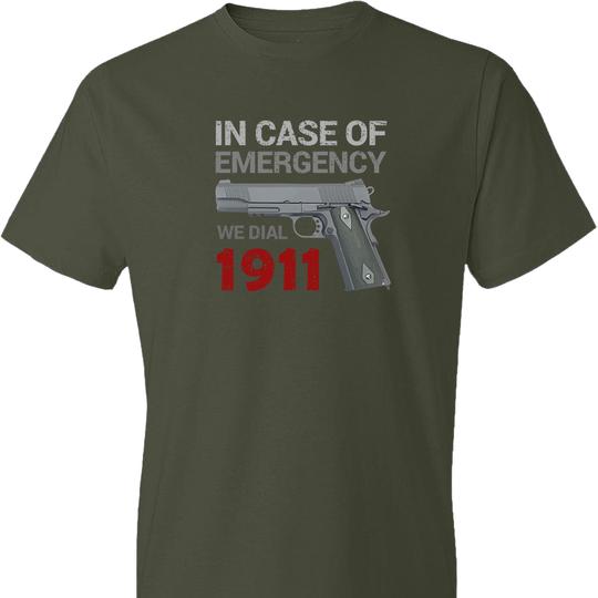 In Case of Emergency We Dial 1911 Pro Gun Men's T-Shirt - City Green